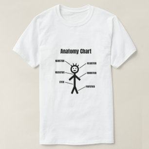 Stick figur Funny Stickman Anatomy Chart T Shirt
