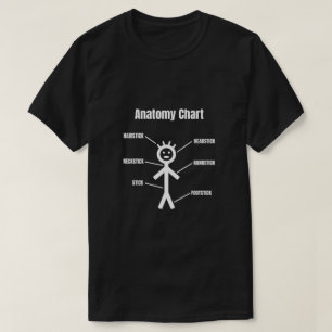 Stick figur Funny Stickman Anatomy Chart T Shirt