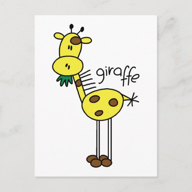 stick figur Giraffe T-shirts och Gifts Vykort (Framsida)