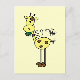 stick figur Giraffe T-shirts och Gifts Vykort