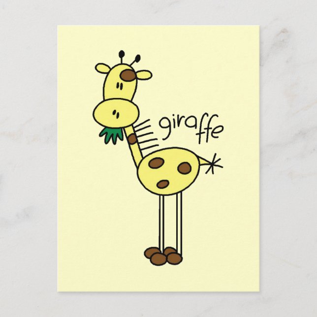 stick figur Giraffe T-shirts och Gifts Vykort (Framsida)