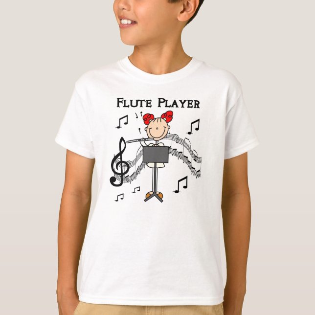 Stick figur Girl Flute Player Tshirts and Gifts (Framsida)