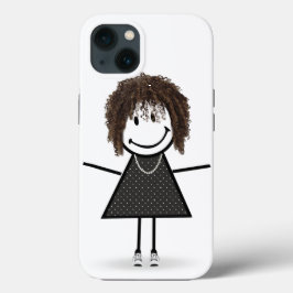 Stick figur Girl in Sneakers with Hair