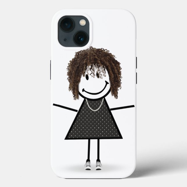 Stick figur Girl in Sneakers with Hair (Baksida)