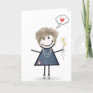 Stick figur Girl... Kort