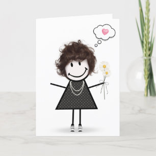 Stick figur Girl... Kort
