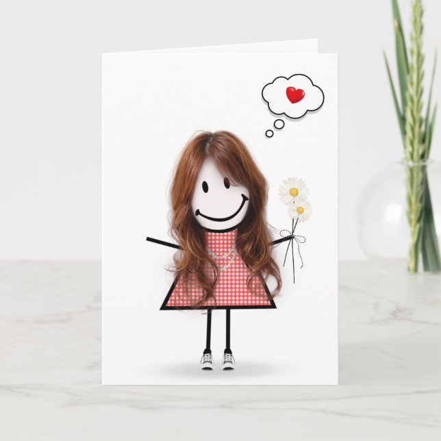Stick figur Girl... Kort (Framsida)