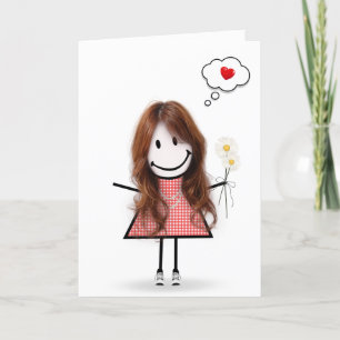 Stick figur Girl... Kort