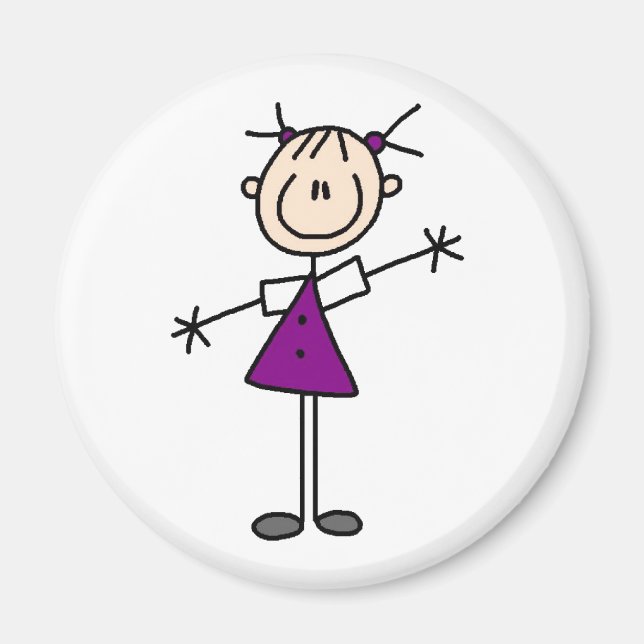 Stick figur Girl Magnet (Framsidan)