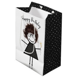 Stick figur Girl med Daisy