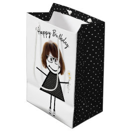 Stick figur Girl med Daisy