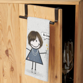 Stick figur Girl med offert Kökshandduk