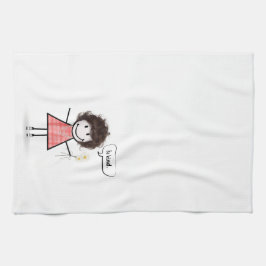 Stick figur Girl On White Kökshandduk