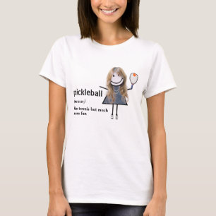 Stick figur Girl Pickleball och Paddle T Shirt