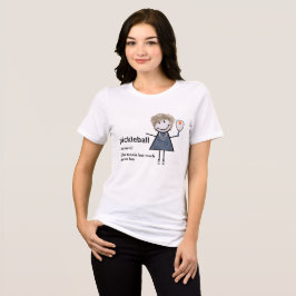 Stick figur Girl Pickleball och Paddle T Shirt