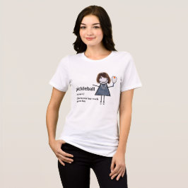 Stick figur Girl Pickleball och Paddle T Shirt