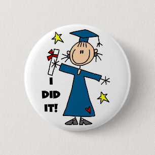stick figur Girl Student T-shirts och presenter Knapp