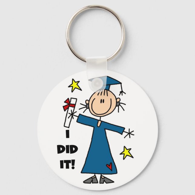 Stick figur Girl Student T-shirts och presenter Nyckelring (Framsida)