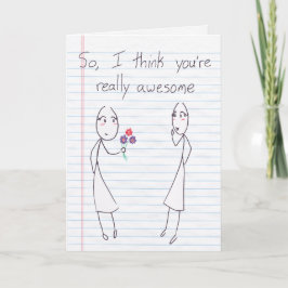 Stick figur Girl to Girl Valentine Helgkort