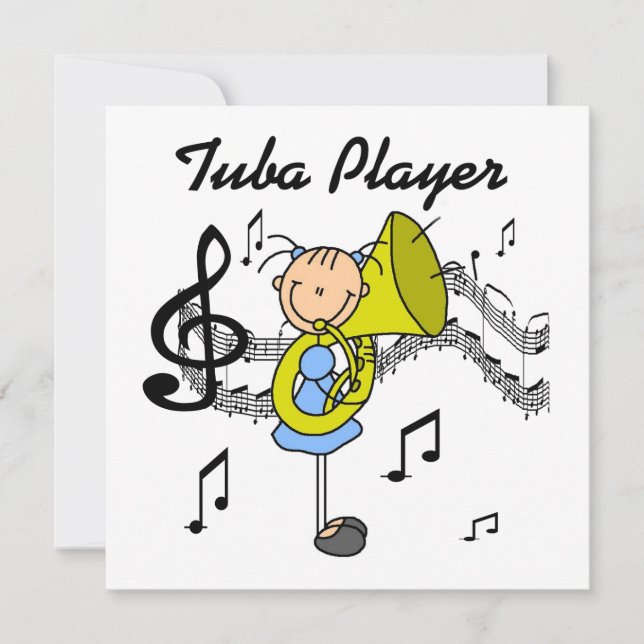 Stick figur Girl Tuba Player T-shirts och GIfts (Framsida)