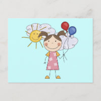 Stick figur Girl with Balloons T-shirts and Gifts