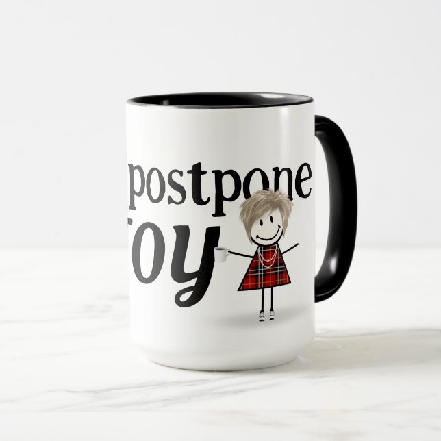 Stick figur Girl with Coffee Mugg (Framsida höger)