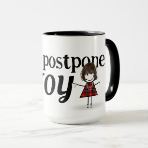 Stick figur Girl with Coffee Mugg