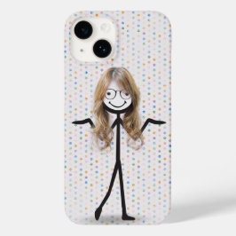 Stick figur Girl with Hair and Glasses