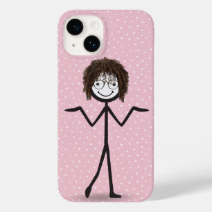 Stick figur Girl with Hair and Glasses