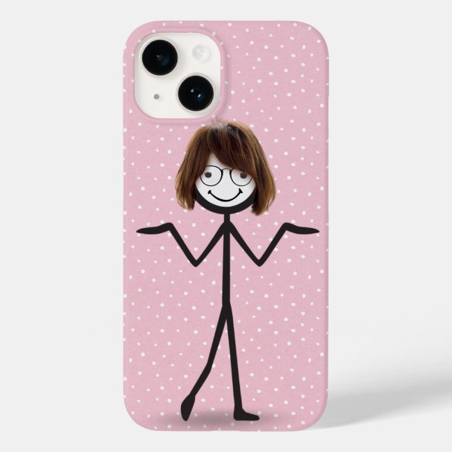 Stick figur Girl with Hair and Glasses (Baksida)