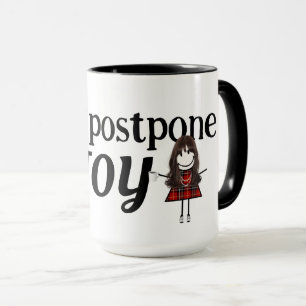 Stick figur Girl with Joy Quote Mugg