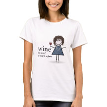 Stick figur Girl with Red Vin Glass