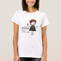 Stick figur Girl with Red Vin Glass