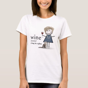 Stick figur Girl with Vin and Cat T Shirt