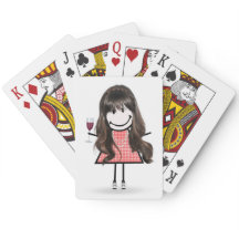 Stick figur Girl with Vin Glass