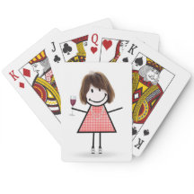 Stick figur Girl with Vin Glass