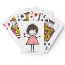 Stick figur Girl with Vin Glass