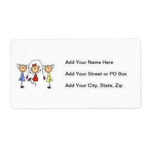 Stick figur GIrls Jumping Rope Fraktsedel