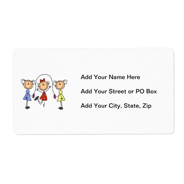 Stick figur GIrls Jumping Rope Fraktsedel (Framsidan)