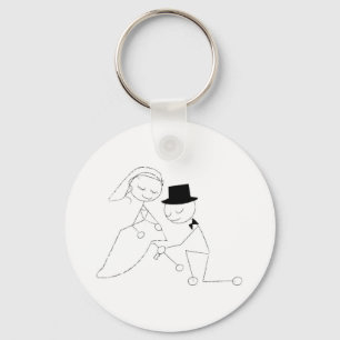stick figur Groom med Garter Nyckelring