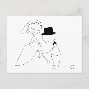 stick figur Groom med Garter Vykort
