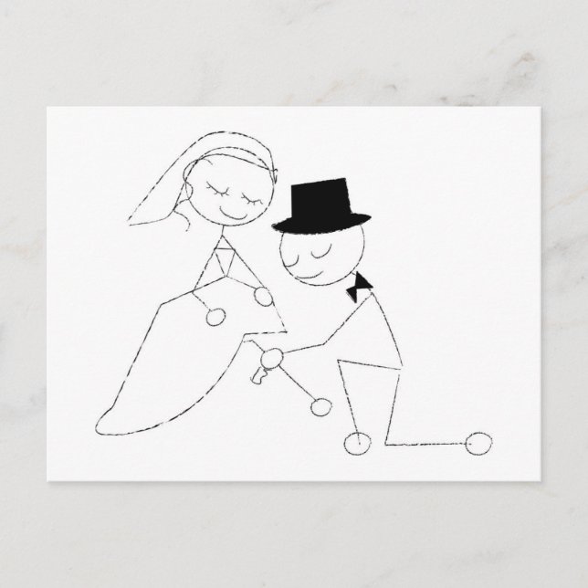 Stick figur Groom med Garter Vykort (Framsida)