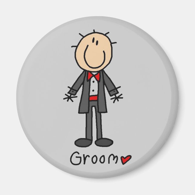 Stick figur Groom T-tröjor och presenter Magnet (Framsidan)