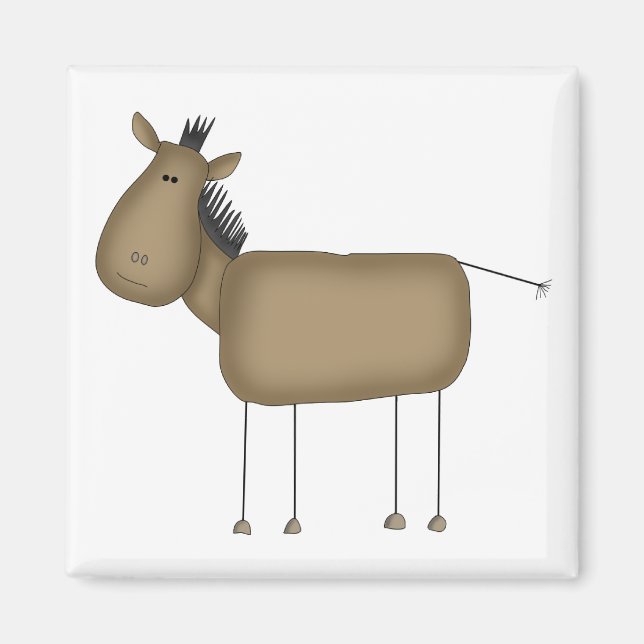 Stick figur Horse Tshirts och Gifts Magnet (Framsidan)