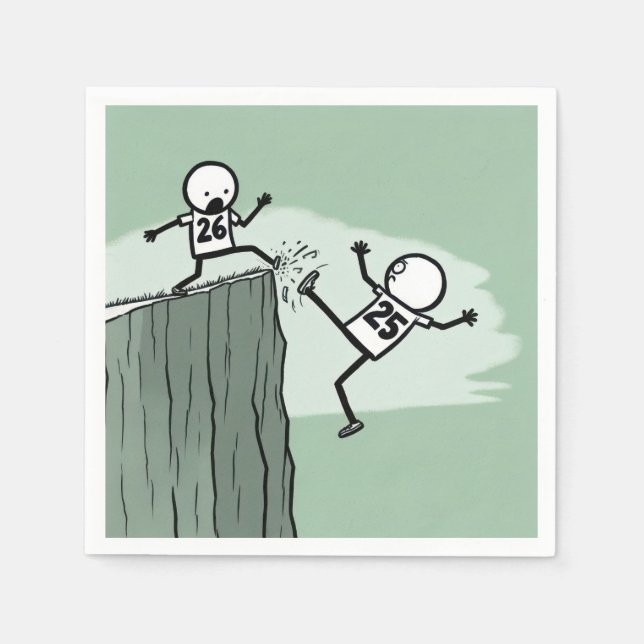 Stick figur Humor för 2026 Pappersservett (Framsidan)