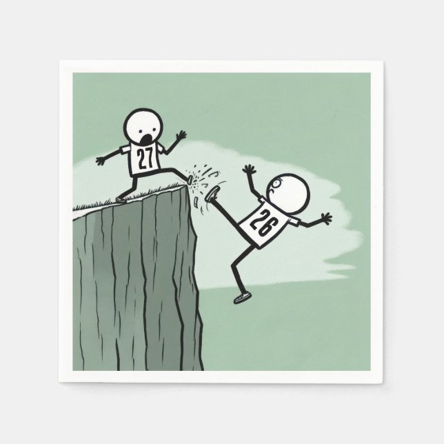 Stick figur Humor för 2027 - nyår Pappersservett (Framsidan)