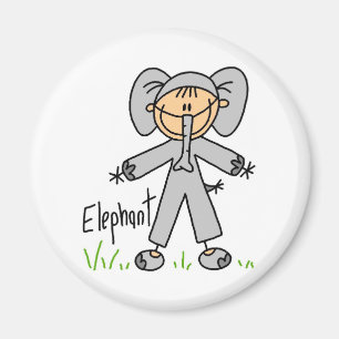 Stick figur i elefantkostymmagnet magnet
