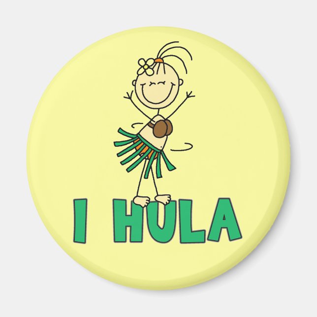 Stick figur I Hula T-shirts och presenter Magnet (Framsidan)