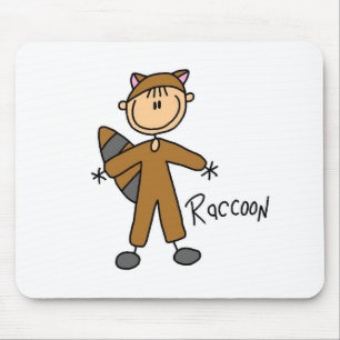 Stick figur i Raccoonkostymen Mousepad Musmatta