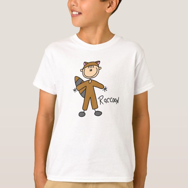 Stick figur i Raccoonkostymskjorta T Shirt (Framsida)